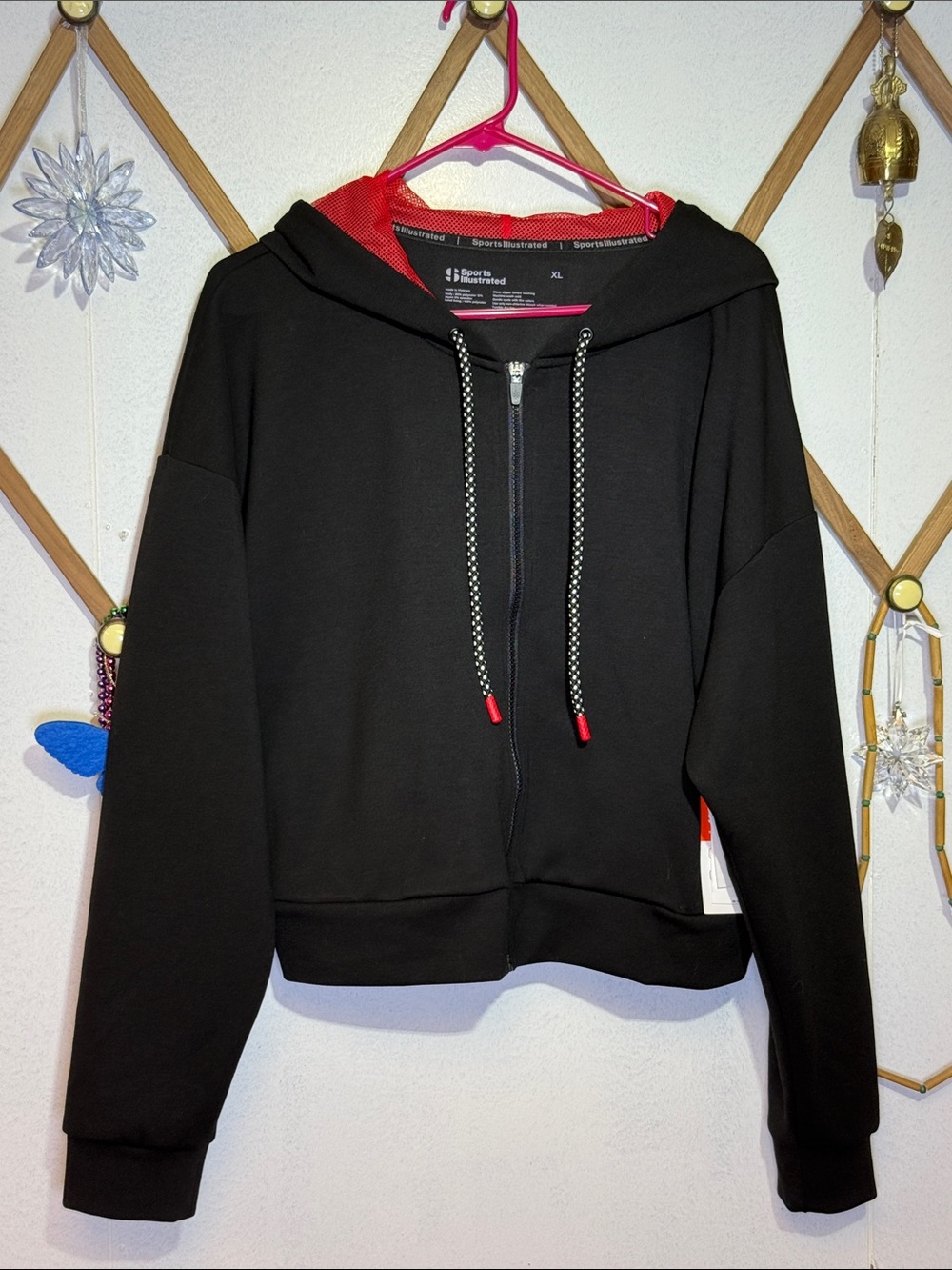 Sports Illustrated Black Hoodie with Red Trim